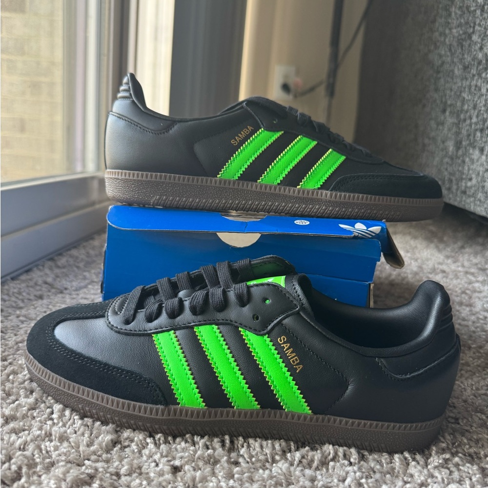 Adidas Men's Samba OG Size 5.5 Black Green Gum |JR0911|